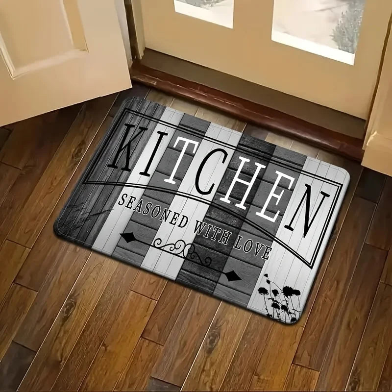 tapis cuisine noir blanc gris résistant anti dérapant moderne rustique 40x60cm 50x80cm