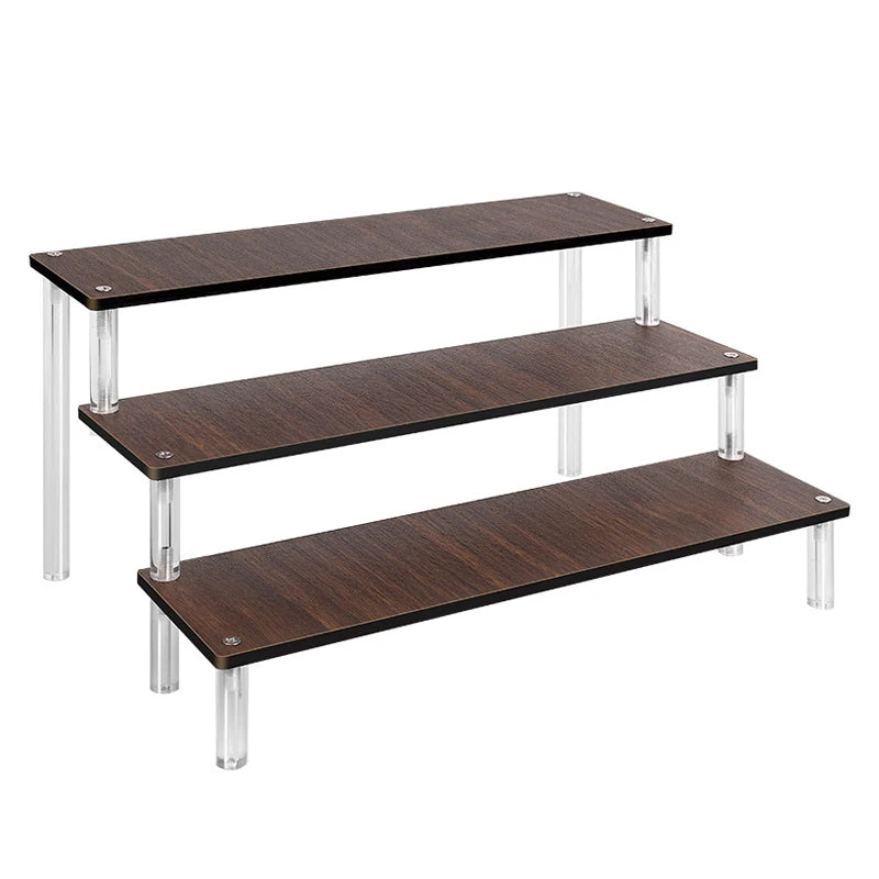 présentoir bois marron moderne étagère transparent vis fixations mariage anniversaire