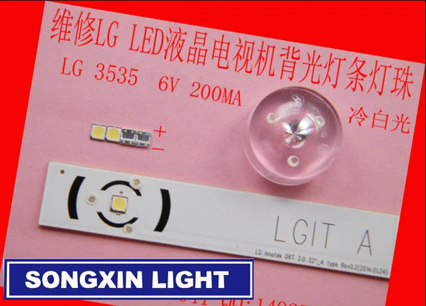 diodes led blancs 3535 6v électronique réparation télévision lcd led opaques nouvelles