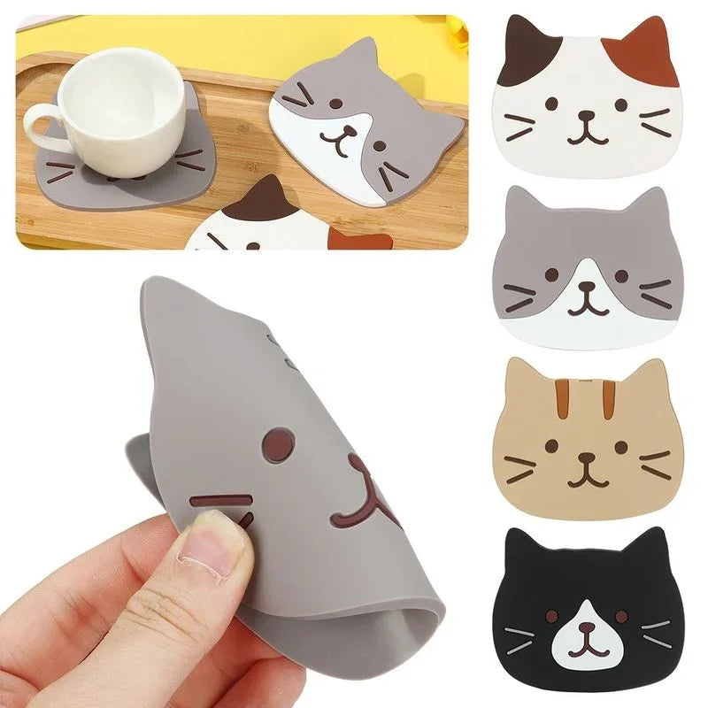 tapis table cartoon chat visage gris blanc beige antiderapant respectueux environnement pvc nordic Küche
