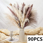 bouquet fleurs séchées pampas naturel beige marron blanc décoration maison anniversaire mariage rustic
