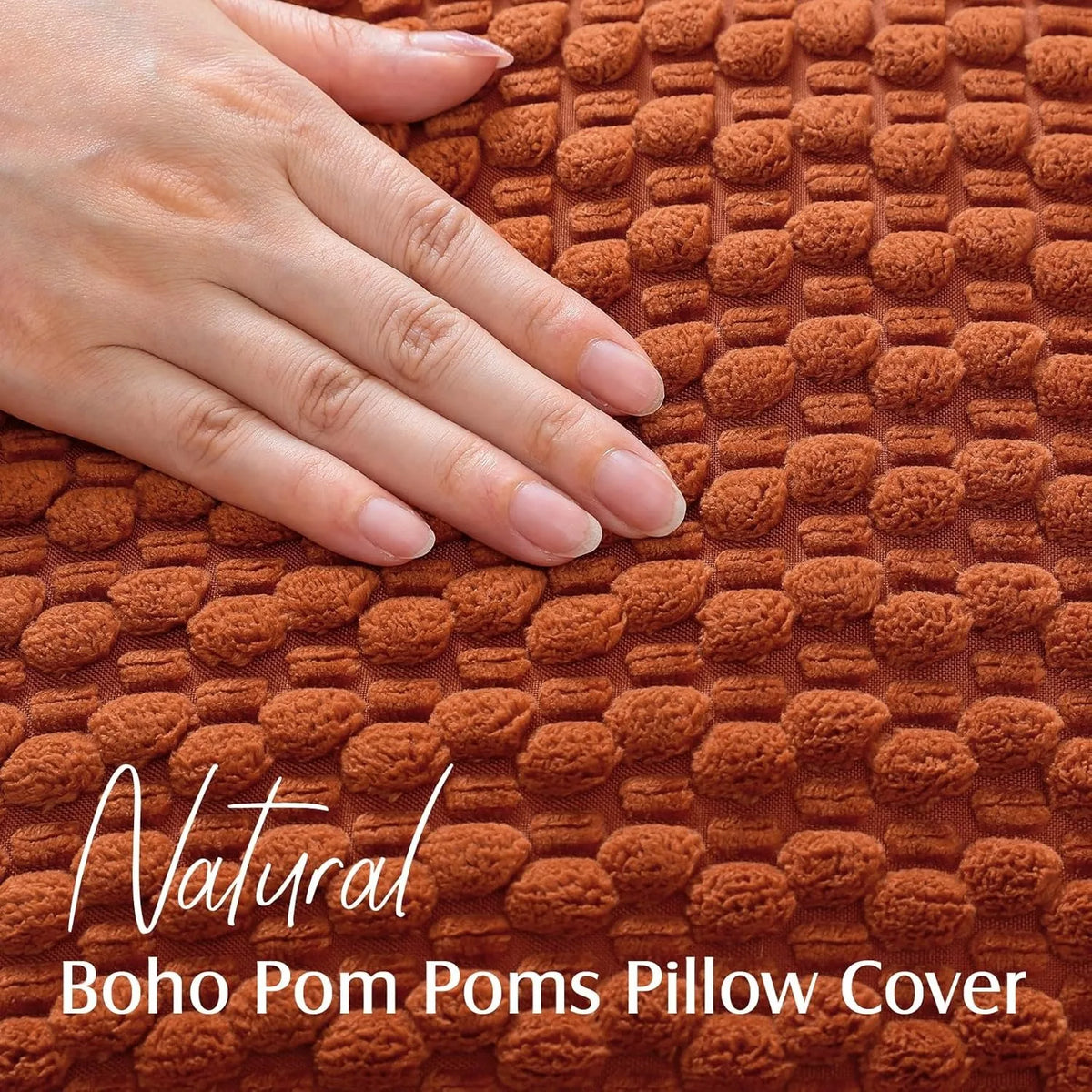 housse coussin velours côtelé orange boho chic 30x50cm 45x45cm 50x50cm decoration polyester coton texture