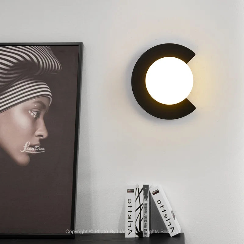 lampes murales modernes minimaliste couleur noire doré chambre entrée éclairage quotidien deux sources lumineuses