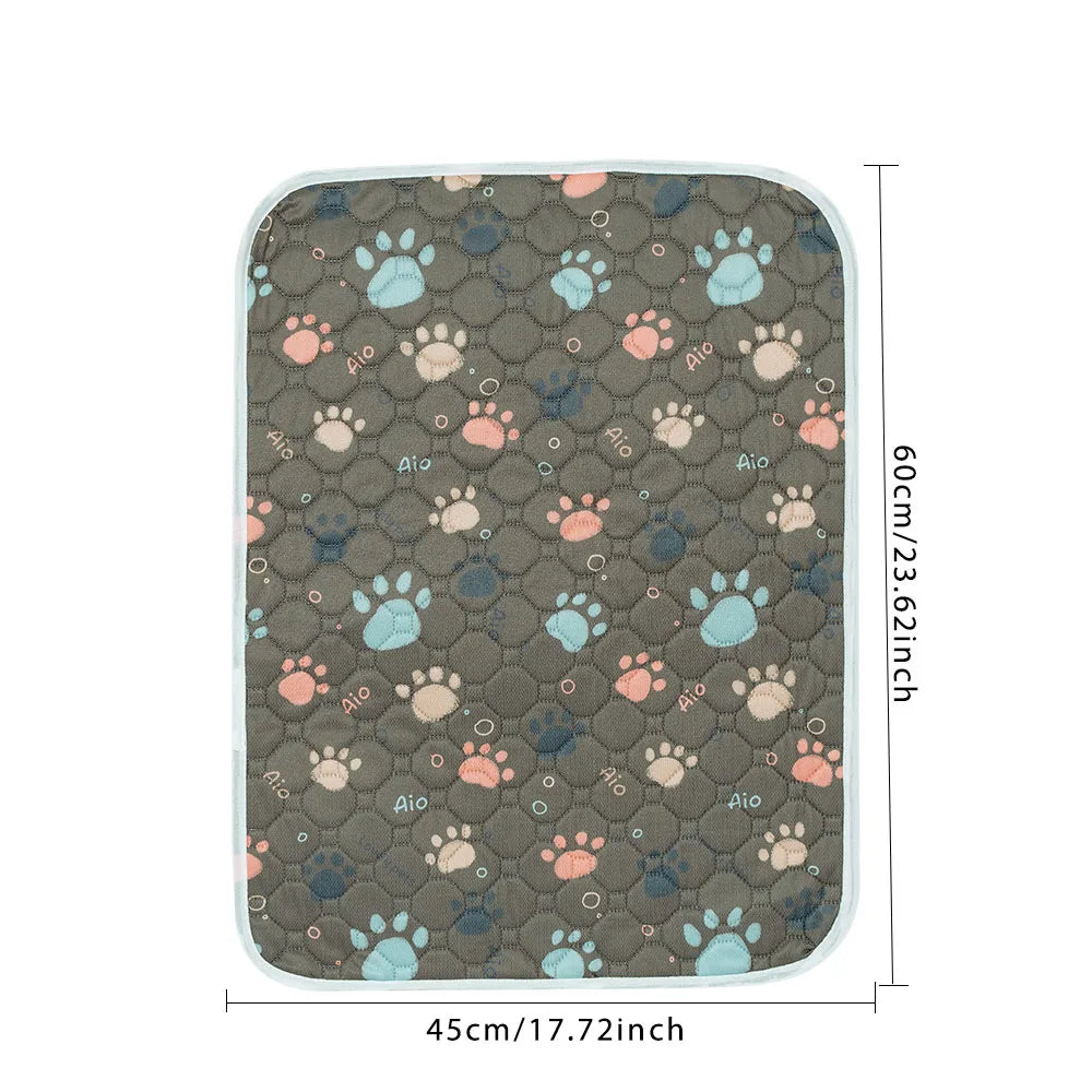 tapis absorbant imperméable chien chat motif pattes coeur lavable antidérapant intérieur moderne bleu