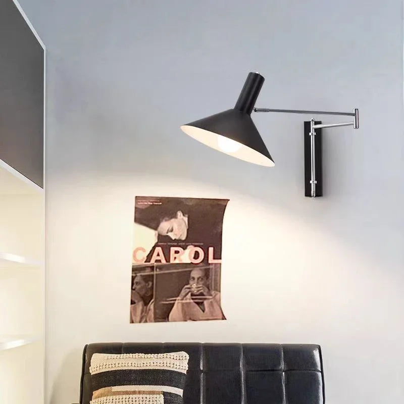 appliques murales modernes led noir blanc rouge fixées mur articulées éclairage cuisine chambre