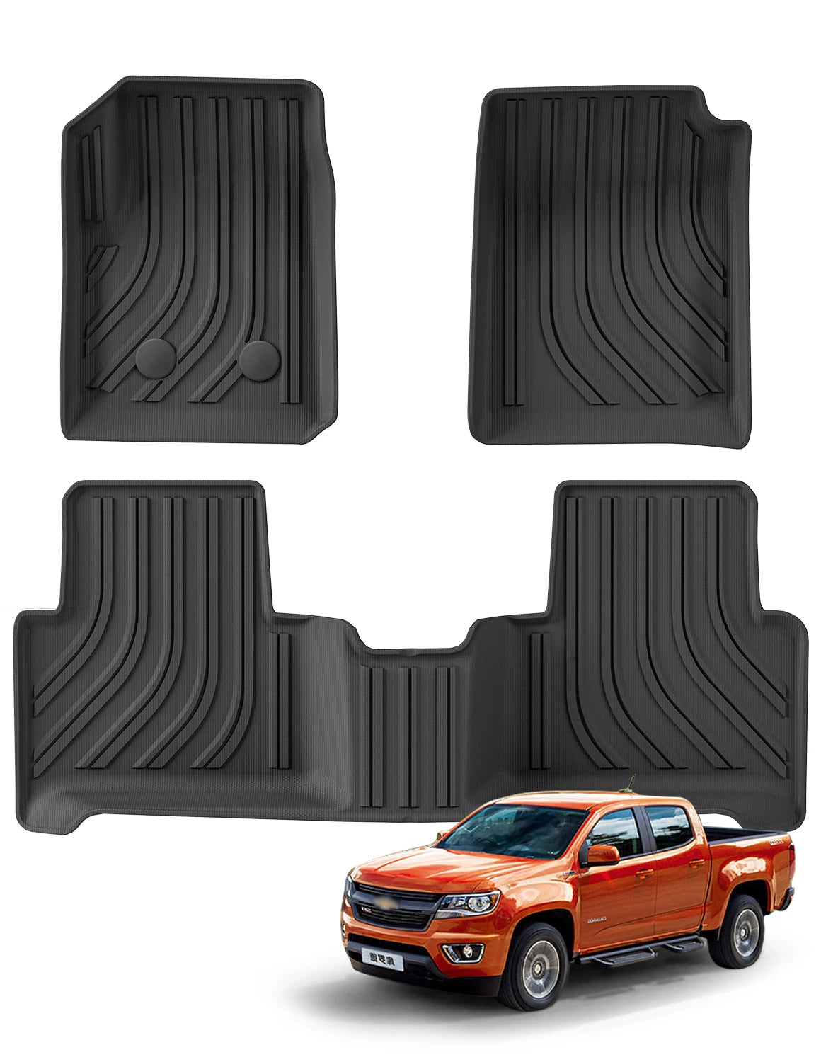 tapis sol 3d tpe caoutchouc fibre synthétique noir rayures horizontales clips moderne voiture 2015
