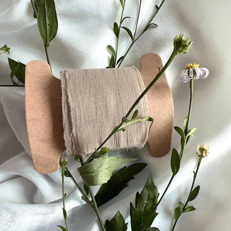 rubans coton blanc rose clair beige vert clair gris violet texture ondulée simple délicat