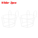supports fleurs suspendus métal noir blanc moderne double crochet balcon clôture
