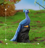 décoration jardin oiseau paon résine verte bleue plumes brillantes réaliste pastelextérieur