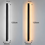 lampe murale led moderne noire frosted 40cm 60cm 80cm 100cm 120cm