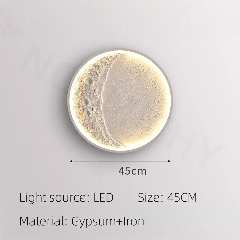 lampe murale blanc plâtre lunaire minimaliste éclairage led moderne fixée mur 2000 82000 lumens