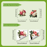 stickers decoratifs fleurs roses vertes violettes adhésifs salle bain decoration maison autoadhésifs blanc