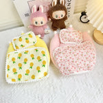 draps lits miniatures oreillers figurines animaux motifs floraux mignon meubles chambre enfants