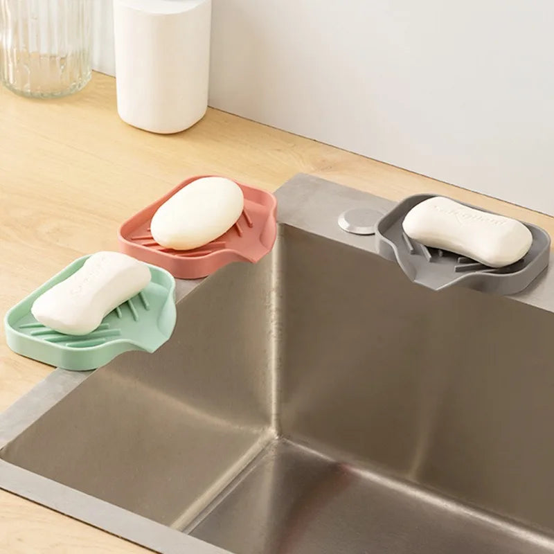 support savon gris rayures adhésif moderne brosse savon pompe utilisation multiple cuisine évier