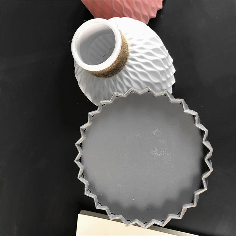 vase décoratif moderne rose fleurs artificielles corde tressée ondulé minimaliste