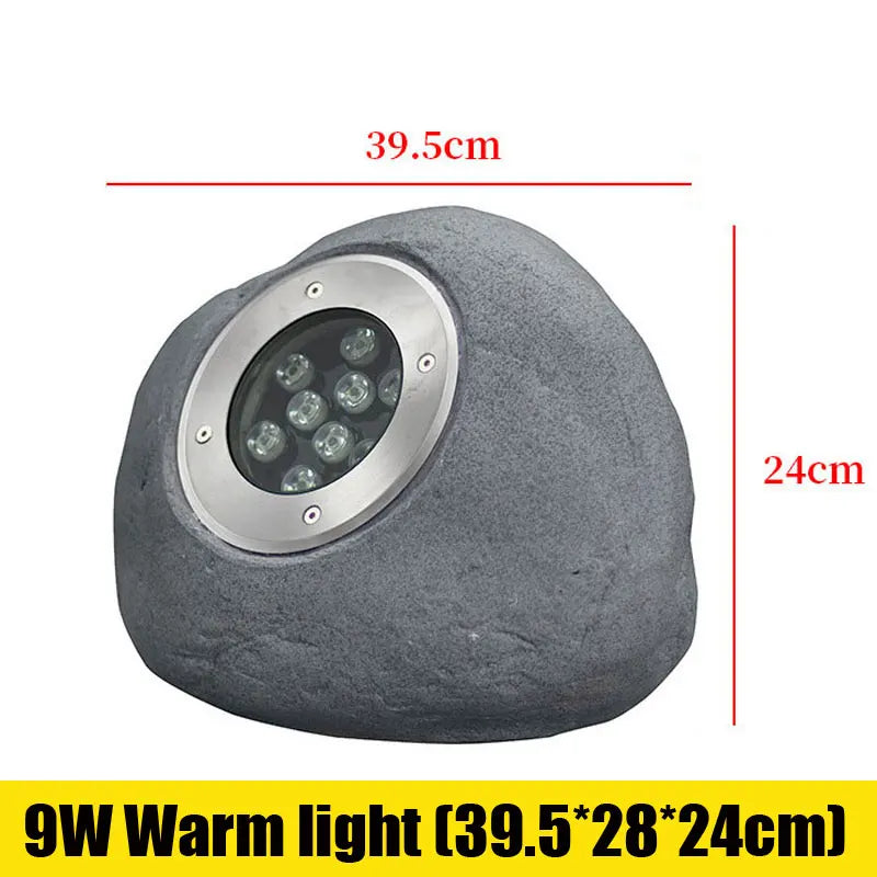 lampe solaire imitation pierre moderne gris extérieure autonomie ip65 abs led 9w