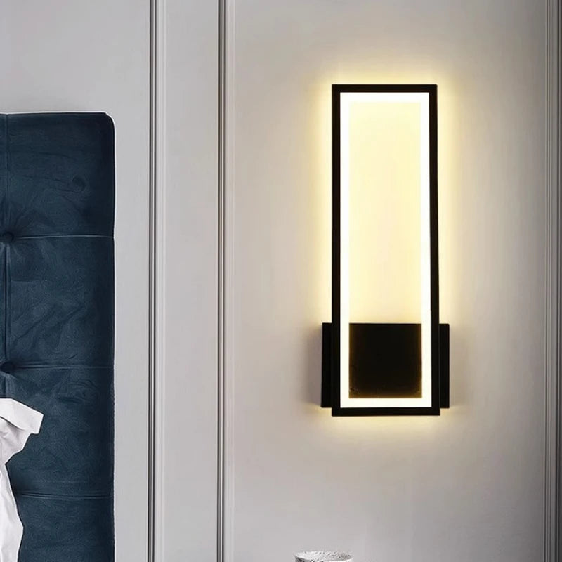 lampe murale moderne blanc noir or rectangulaire éclairage quotidien chambre entrée