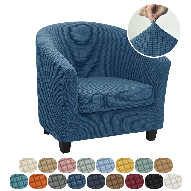 housse fauteuil moderne gris rose carreaux polyestère lavable printemps été salon