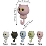 porte clés adhésifs chat happy life rose bleu vert gris noir mignon cartoon