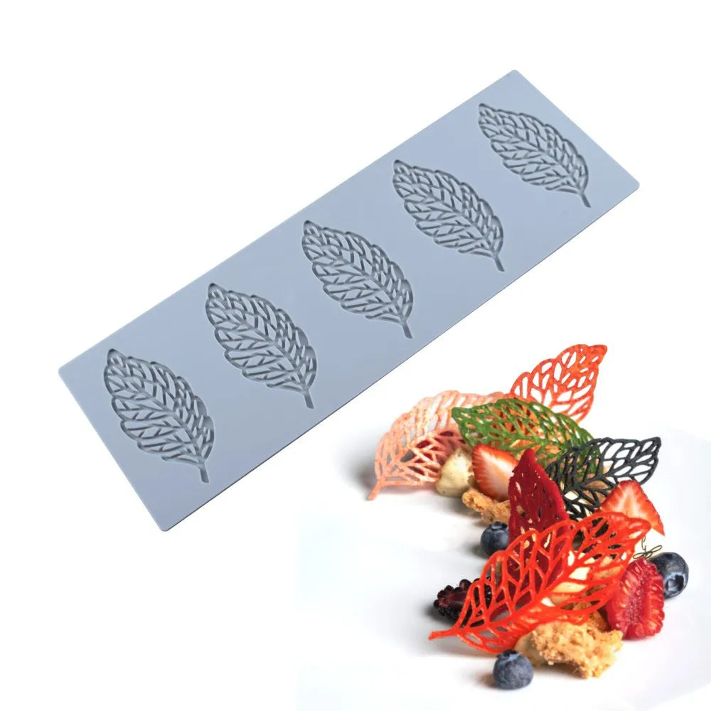 moules gâteaux silicone feuilles coraux modernes pliables respectueux environnement gris clair