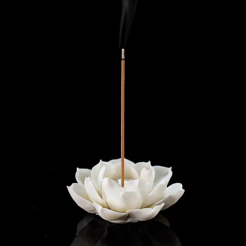 support encens fleur lotus blanc rose bleu moderne minimaliste salon décorationintérieur ornement