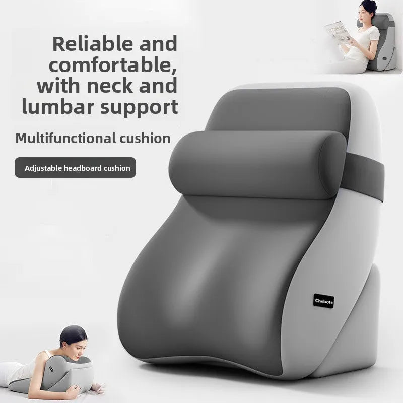 coussin multifonctionnel gris uni contemporain memory foam housse amovible poches xl confortable lit allaitement