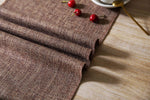 chinois table chemin marron lin texture classique tassel doré