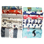 serviettes table tissu coton polyester motif océan poisson sirène marine moderne bleu