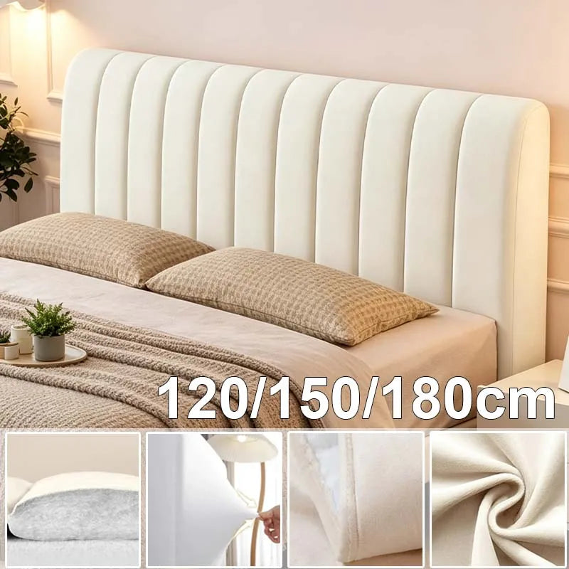 couverture tête lit velours anti poussière 120 150 180cm moderne adhésive blanc