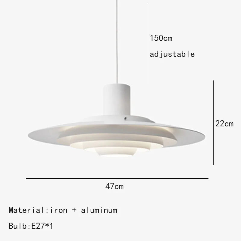 suspension lumineuse pendentif aluminium blanc argenté moderne 6000k 4000k 3000k 90260v e27