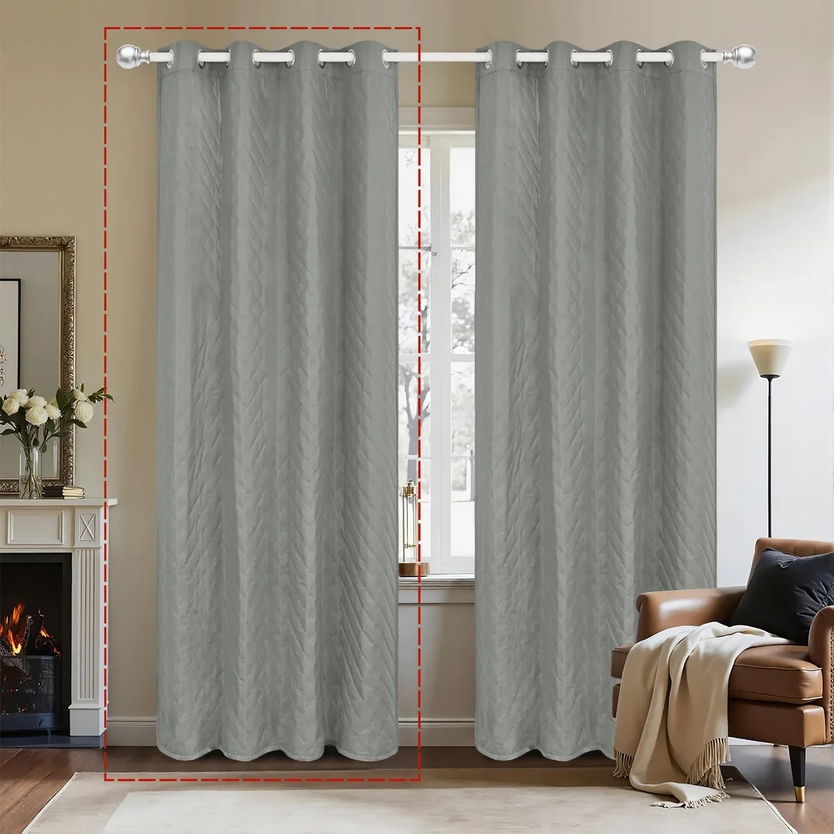 rideau hiver bleu marine moderne opacité 100 polyester anneaux métalliques quilted 132x241cm chambre salon