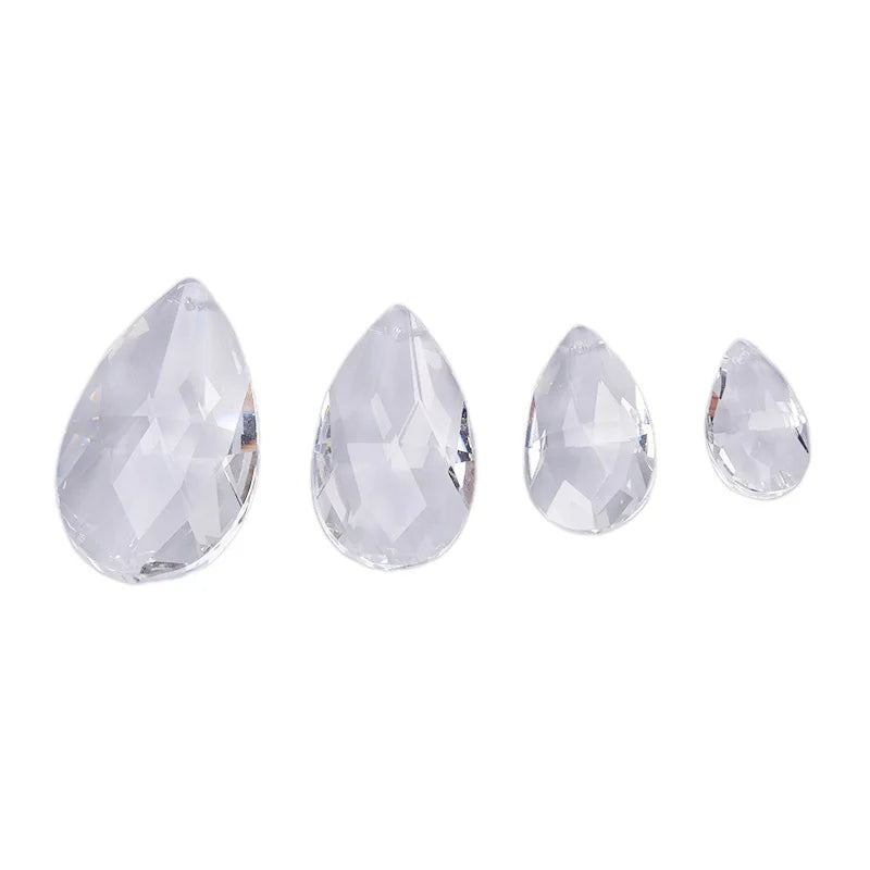 pendants cristal goutte facettes transparents modernes 38mm 50mm 63mm 76mm
