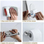 porte serviettes adhésifs papier toilette moderne acier inoxydable noir sans perçagerollable tissue holder stainless