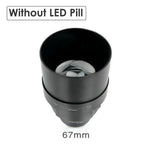 lentille interchangeable noire 75mm 67mm 50mm 38mm lampe torche led rechargeable