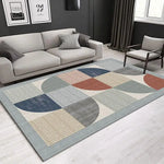 tapis géométrique moderne bleu clair gris rectangle polyester antidérapant durableextérieur chambre sdb commercialisée