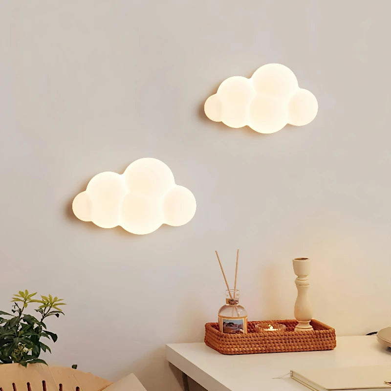 lampe nuage blanc moderne adhésive murale led chambre salon entrée étude