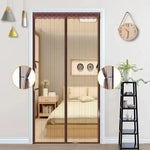 rideau porte magnétique noir maille fine 100x210cm moderne sans toile ventilation