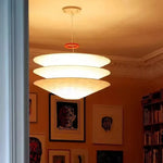 suspension lumineuse moderne blanc texture ondulée salle restaurant chambre principal hall led papier