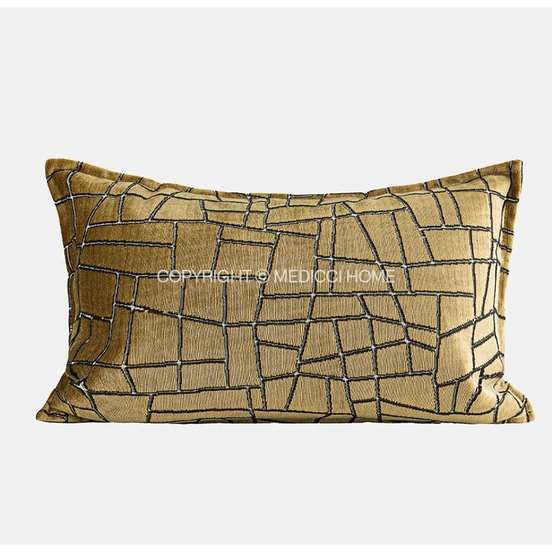 taies d'oreiller géométriques polyester beige marron classique respectueux environnement opaques maison