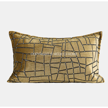 taies d'oreiller géométriques polyester beige marron classique respectueux environnement opaques maison