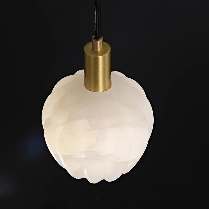 lampe suspendue marbre moderne blanc beige floral chambre salon diseño scandinave