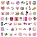 stickers cannabis personnages dessins animés spongebob fleurs cœurs kawaii graphiques