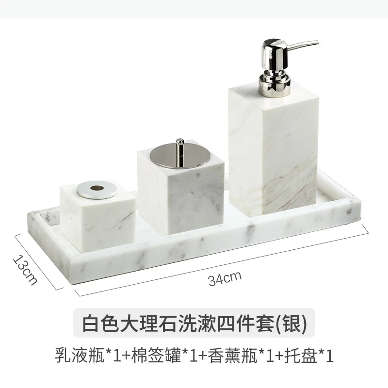 distributeur savon liquide marbre moderne noir blanc gris élégant salle bain