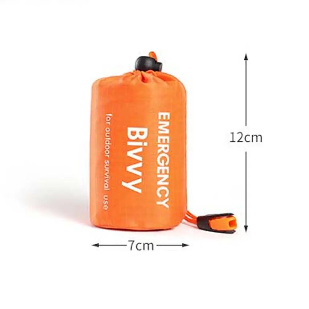 sac rangement survie bivouac sifflet outil camping orange portable pliable emergency outdoor kit