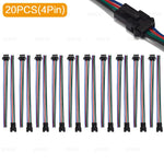 câbles électrique connecteurs mâle femelle 24v 2pin 3pin 4pin 5pin noir rouge vert