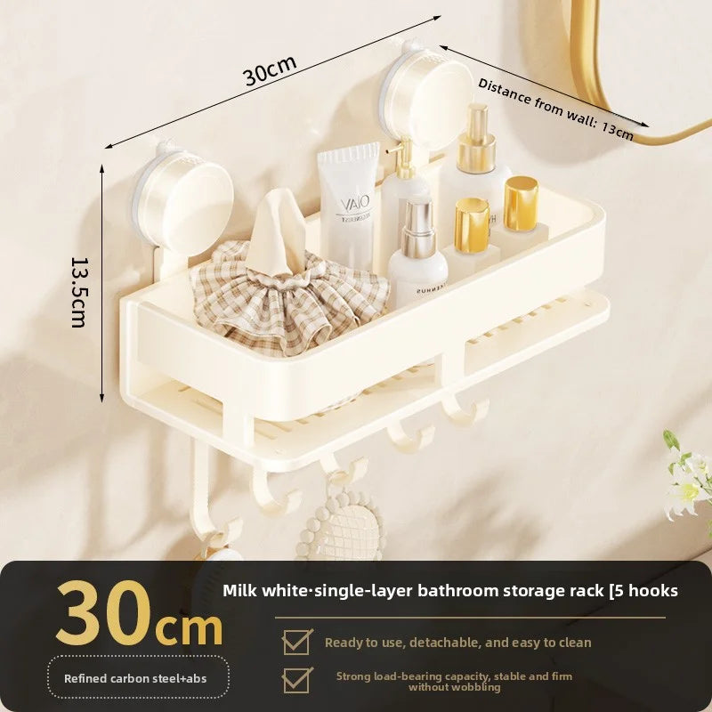 étagère murale salle bain aluminium gris métallisé lisse brillante sans perçage moderne minimaliste 30