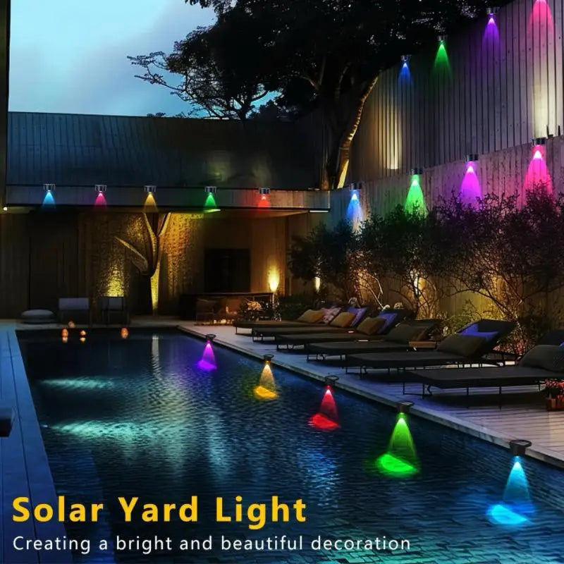 lampes solaires led extérieures décoratives modernes couleur noir jaune rouge bleu vert violet fixations