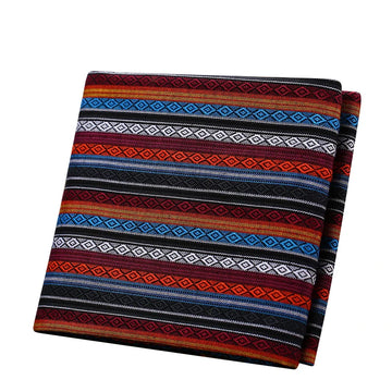 tissu coton ethnique patchwork motifs géométriques traditionnels décoratif multicolore rideau nappe couverture