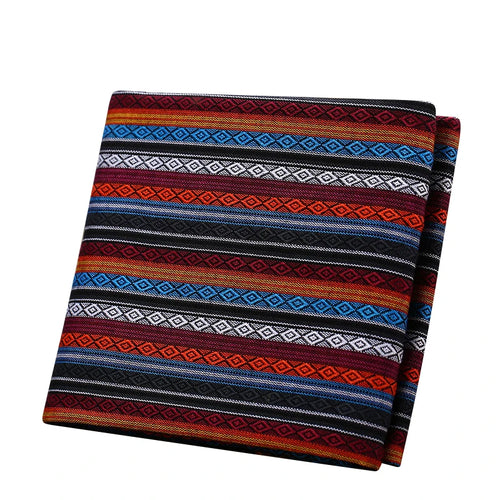 tissu coton ethnique patchwork motifs géométriques traditionnels décoratif multicolore rideau nappe couverture