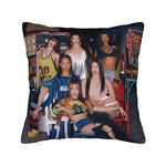 housse coussin multicolore motif personnes moderne décoration maison 45x45cm polyester